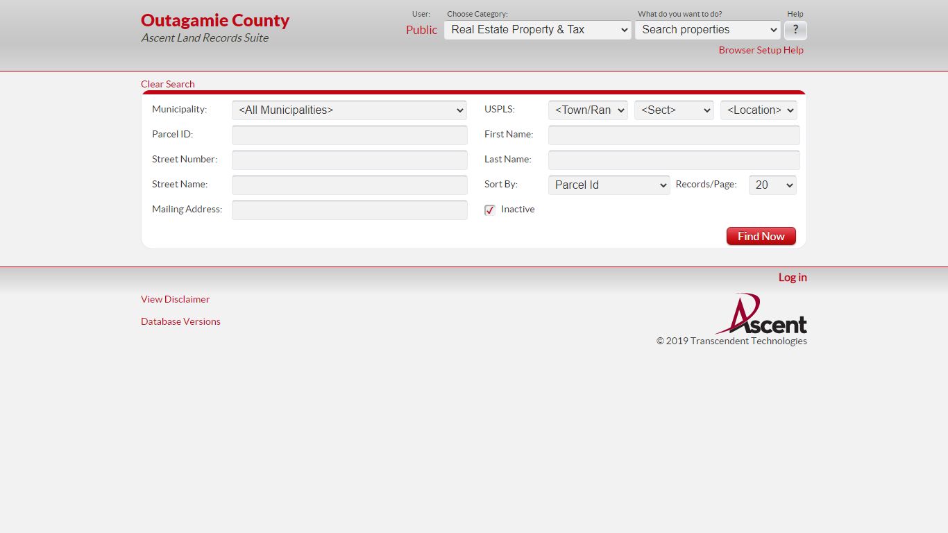 Real Estate Tax Parcel - Outagamie County, Wisconsin